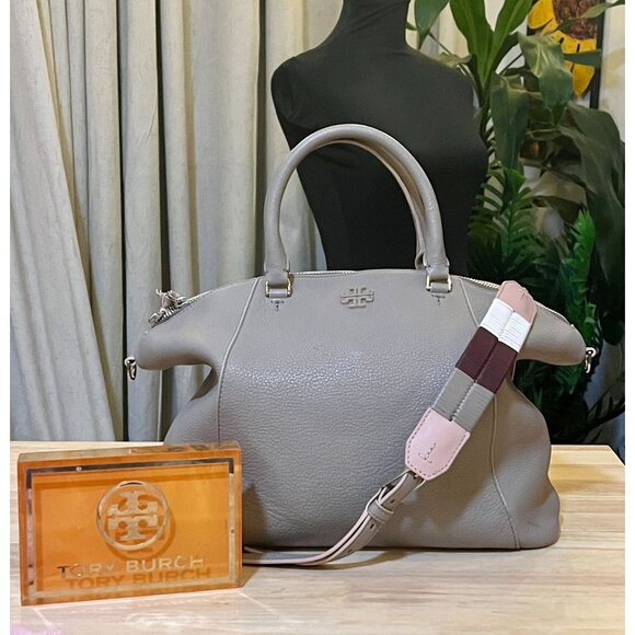 TORY BURCH GREY BERKLEY DOME SHOULDER BAG - Picture 1 of 14